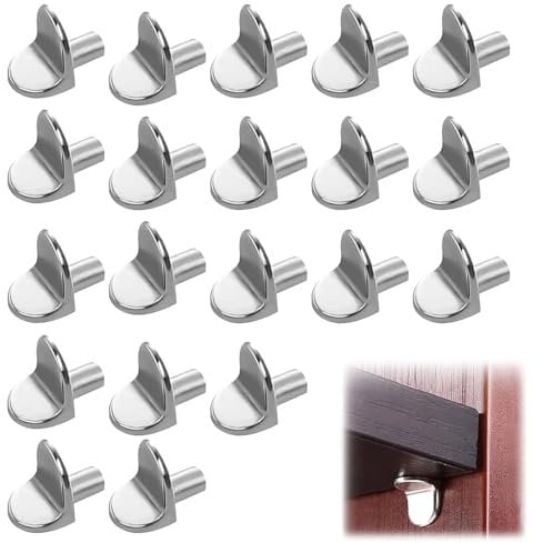 20 Pcs Shelf Support Pegs, Kitchen Cupboard Shelf Supports, L-Shaped Shelf Support Pegs, 5mm Cupboard Shelf Pegs, Wardrobe Shelf Pins, Cabinet Shelf Supports, Suitable for Cabinets, Wardrobes