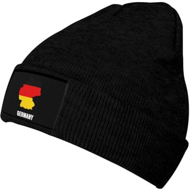 Beanie Mütze Deutschland Flagge Karte Schwarz Strickmütze Unisex Wintermütze Daily Beanie Hat Für Travel Wandern Camping