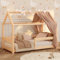 smartwood Montessori Hausbett 90x200 - Holz - für Kinder - Kinderbett mit Lattenrost & Verstellbarer Rausfallschutz - Milo Bett aus Massivkiefernholz für Jungen & Mädchen - Belastbar bis 230 kg
