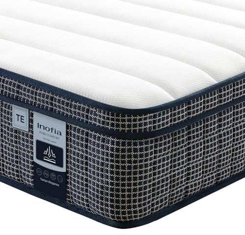Inofia Matratze 160×200 Tartan-E 7-Zonen Taschenfederkernmatratze mit HermoReg Kühlgel & VitaFlow – 28cm Orthopädische Matratze mit Memory Schaum, ÖKO-TEX® 100 Zertifiziert + 100 Nächte Probeschlafen