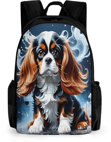 WECECE Schultasche Mädchen 5 Klasse Bellender Hund Schulrucksack Jungen 6 Klasse Schulranzen Mit Hund Druck Mädchen 4. Klasse Leichter Reise Outdoor Freizeit