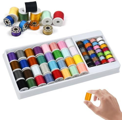 60 Color Sewing Thread Set, Spool Polyester Thread Kit for Sewing Machine | DIY Embroidery Thread Assortment Polyester Sewing Threads, Sewing Bobbins Travel Kit, for Hand and Machine Sewing