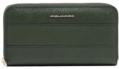PIQUADRO Portafogli donna grande zip-around Donna pelle verde