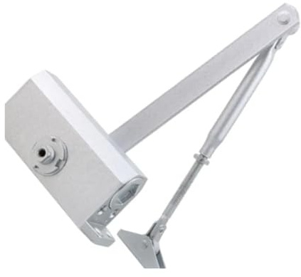 Ferme-porte automatique, système de sécurité, vitesse fermeture/verrouillage réglable, aluminium, for portes manuelles, 25-45 kg, portée 900 m