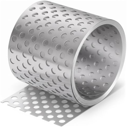 Aluminium Traufgitter, Alu-Traufgitter, 7m x 80 mm Lochblech Aluminium Lüftungsgitter Insektenschutzgitter für Verhindern dass Vögel Blätter und Insekten Ins Dach Gelangen