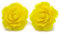 Bluebubble ENGLISH ROSE 22mm Sunshine Yellow Carved Rose Stud Earrings on Gift Card
