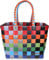 normani Einkaufstasche geflochten mit Henkeln - Tragetasche extra robust Farbe Classic/Fruit