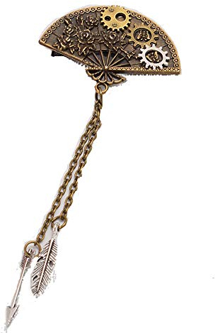 GRACEART Steampunk Vintage Haarspange Haarnadel Schmetterling Libelle Blume Feder (A)