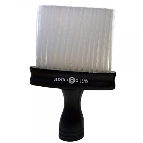 Head Jog 196 Powder Black Barber Brush, Neck Brush For Hairdresser, Professional Barber Neck Duster For Cleaning Hair Clipping Removal Barber Gifts, Accessories For Barbers And Hairdressers Flat Base