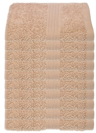 Julie Julsen 10er Pack Gästetuch 29 Farben erhältlich weich und saugstark 500gsm Öko Tex 30 x 50 cm Pastell Beige B-Ware