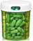 Pilulier Distributeur avec 4 Compartiments, Boite à Médicaments, Vitamines & Compléments, Pilulier Rond en Forme de Bouteille