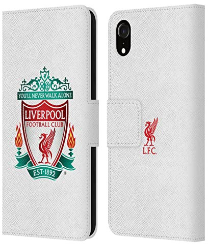 Head Case Designs Offizielle Liverpool Football Club Weiss 1 Crest 1 Leder-Wallet-Hülle Kompatibel mit Apple iPhone XR
