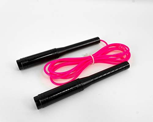 RUSH ATHLETICS ICON Freestyle-Seil – am besten für Releases, Tricks, Cardio-Fitness-Training, Perlen & PVC, verstellbar, 3 m, Rosa