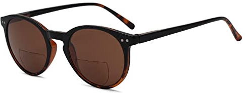 Eyekepper Schluesselloch Stil Federschanier Runde Bifocal Sonnenbrille Sonne Leser Schwarz-schildkroete +1.75