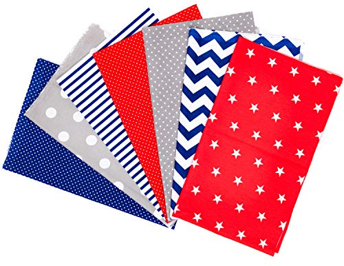 Amilian Baumwollstoff Meterware Stoffe Stoffreste zum Nähen Stoffpaket Paket: 7 Stück je 50 x 40cm für Patchwork 100% Baumwolle DIY Baumwolltuch SET 5