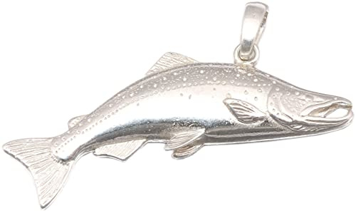 generisch Anhänger Hecht Raubfisch Angler groß 42 x 20mm Silber 925 Angeln
