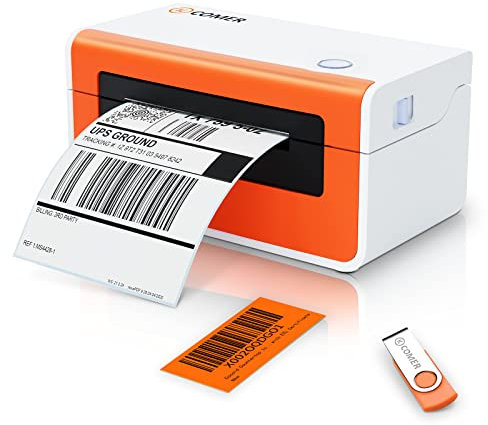 K COMER Thermal Label Printer 150mm/s- Desktop 4x6 Commercial Direct Thermal Shipping Label Printer for Barcodes UPS FedEx Amazon Ebay Shopify Etsy on Windows/Mac (CX418 Label Printer)