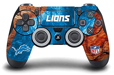 Head Case Designs Offizielle NFL Holz & Harze Detroit Lions Vinyl Haut Gaming Aufkleber Abziehbild Abdeckung kompatibel mit Sony Playstation 4 PS4 DualShock 4 Controller