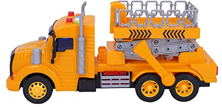 Polesie LKW Kinder Spielzeug Hebebühne Profi orange Schwungrad Fahrzeug m. Licht Sound
