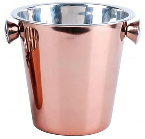 TRTO 1Pcs Metal Champagne Rose Gold Bucket ice Cooler Party Drink Beer Cooler