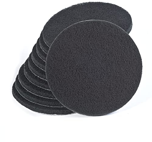 Wfix Klett Schleifvlies für Exzenterschleifer 150mm P250-300 mittel - schwarz | 10 Stück | Schleifschwamm - Polierschwamm 150mm für Metall inkl. Edelstahl, Stein, Holz, Kunststoff etc