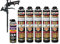 Isolbau Mauermörtel Set: 5x 750 ml PU-Mörtel 1x 500 ml Pistolenreiniger 1x Teflon Schaumpistole, PU-Reiniger, Montageschaum, Pistolenschaum