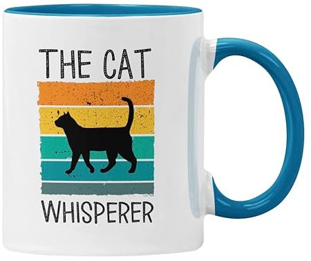 Plumfoolery The Cat Whisperer Mug Funny Gift Cat Owner Vet Veterinary Nurse (Blue)