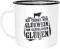Moonworks®Emaille-Tasse Ich trinke nur Glühwein von glücklichen Glühen mit Spruch lustig Winter Weihnachtsmarkt Motiv Emaille-Becher emaille-weiß-schwarz standard