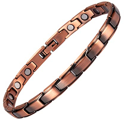EnerCoppeX 3500 Gauss Bracelet de cheville magnétique pour femme 99,99 % cuivre pur 21 aimants
