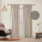 THE ART BOX Gauze Striped Curtains, Boho Linen Gauze Tie Top Hanging Curtains Light Filtering Door Window Treatment 2 Panel Drapes for Living Room Home Décor Black on Beige (84x42 Each Panel)