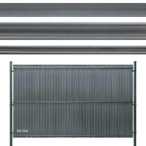 KOTARBAU® Sichtschutz für vertikale Paneele 172 x 125 cm Dunkelbgrau PVC Zaunlatten für Paneele Sichtschutzzaun Schichtschutzleisten für Zaunpaneele Satz aus Kunststoff für Terrasse Garten Vertikale