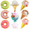 9 Stück Krapfen Geburtstagsdeko Donut Folienballons Eiscreme Heliumballon Süßigkeiten Mylar Luftballon Set für Jungen Mädchen Kindergeburtstag Sommer Party Dekoration Donut Thema Baby Shower Deko