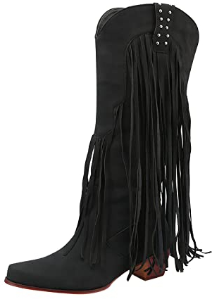 Stivali Alti Donna Fashion Scarpe da Donna Stivali Moto Racing Stivali Donna Estivi Traforati Bassi Stivali Stivaletti Espadrillas Donna Zeppa Lacci Sandali Gioiello Nero #1 37