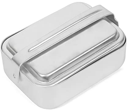 EKSED Kit de bidon d'extérieur en Aluminium, Batterie de Cuisine de Camping, boîte à déjeuner, récipient Alimentaire avec Couvercle
