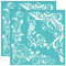 OLYCRAFT 2 Stück 22x22cm Selbstklebende Siebdruck Schablone Ranken Siebdruck Schablone Barock Eck Siebdruck Schablone Florales Thema Netz Transfer Schablonen Für DIY T-Shirt Stoffmalerei