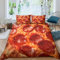 MEFESE 3D-gedrucktes italienisches Pizza-Bettbezug-Set,leckeres Essen,Bettdecken-Set,modisches 3-teiliges Set,Bettwäsche-Set für Mädchen und Jungen,Doppelbett