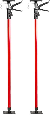 Soporte de montaje, soporte de techo, tensor telescópico, tensor de puerta, una mano, 115-290 cm, azul rojo, rojo 2