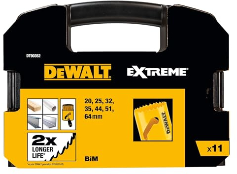 DeWALT Lot de 11 scies cloches bi-métal Extreme dans un coffret de transport