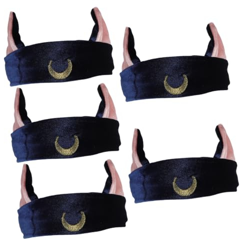FRCOLOR 5pcs Water Absorbent Face Cleaning Hairband Stretchy Headband Makeup Accessory Blue Cat Ears Adorable Spa Hairband