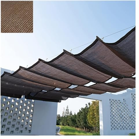 U-förmiges Wave Shade Sail Markise,U Form Schattennetz,Einziehbare Sonnensegel Sonnenschutz 95%,Ausziehbares Schatten-Markisen-Segel，Schattentuch für Terrasse,Pavillons (Size : W2.4*L13m/W7.87*L42.65