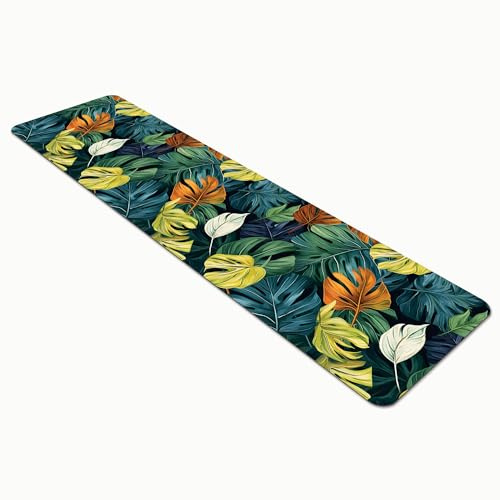 Comart - Tappeto Cucina Austin - Impermeabile - Antiscivolo - Antimacchia - Lavabile in Lavatrice - Passatoia in Poliestere - per Corridoio e Cucina - Made in Italy - Tropicale Peperomia - 50x170 cm