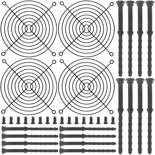 Xiatiaosann 120mm Black Metal Finger Grills, PC Computer Cooling Fan Guard Protection Cover (4 Pack) for Desktop, Server