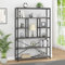 Mudmasa Bücherregal mit 6 Ebenen, Regal, Standregal, Büro-Bücherregal, Industrie, Metall Freistehendes Regal für Wohnzimmer, Bad, Küche, Flur, 30 x 120 x 180 cm, Dunkelgrau