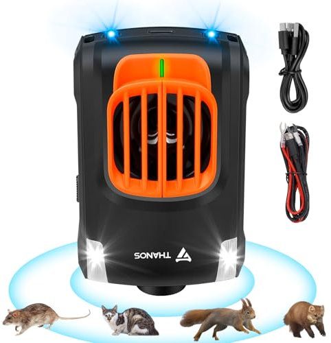 Repulsif Rongeur pour Voiture, Répulsif Souris Ultrason à Lumière Forte est Utilisé pour Repousser Rats, Martres, Parasites, Repulsif Fouine Convient aux Voitures, Garages, Entrepôts, Maisons