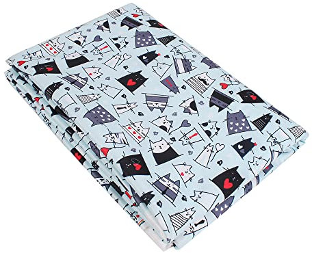 PUL Stoff Bedruckt Doppelseitiges Wasserdichtes Design 150cm Breit- Stoffe zum Nähen Meterware PUL Fabric, um Windeltaschen und -pads Herzustellen (W4-Katze,100cm)