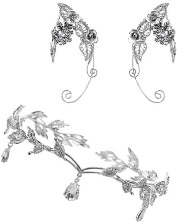 KGDUYC Elf Ear Cuffs Elf Ears Elfenohren Elfenohren Fairy Accessories Elf Cosplay Choker Elfenohren Fairy Ears Elben Kostüm