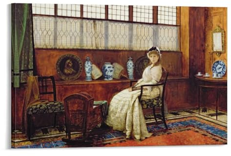 The Cradle Song By John_Atkinson_Grimshaw, Wandkunstdruck, Poster, Leinwand, Wandkunst, Poster, dekorativ, modern, Heimdruck, Bild, Kunstwerke, Poster, 30 x 45 cm