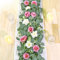 UXORSN Künstliche Eukalyptus-Blumengirlande mit weiß-rosa Rosen, künstliche Pflanzen, Seide, Blumen, grüne Girlande, Kunstschleierkraut, Efeu-Ranken für Hochzeitsdekoration, Zuhause, Party,