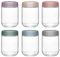 Hikrxya 6 Pack Overnight Oats Jars Containers, 500ml Wide Mouth Mason Salad Jars Glass Food Storage Containers Ideal for Yogurt Snacks Spice Sugar Fruit Salad Beans