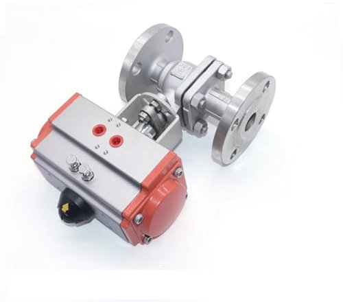 1/2 zoll 304 Edelstahl Pneumatische Flansch Kugelhahn Doppelt Wirkenden Zylinder Temperatur Dampf Flansch Kugelhahn 1 Stücke